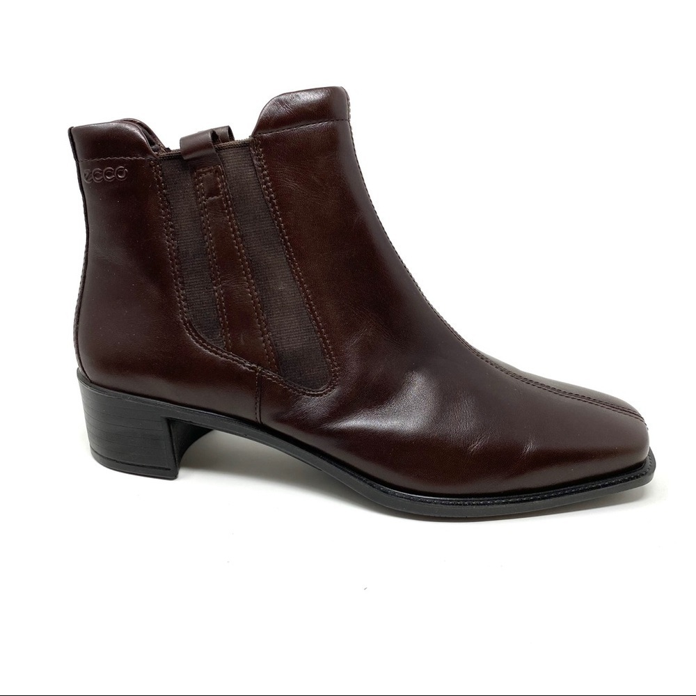 Ecco New York Double Gore Leather Booties Espresso